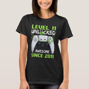 T-shirt 11 Ans Joueur Garçon Anniversaire 11 Niveau Déverr