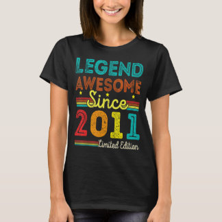 T-shirt 11 Ans Légende Vintage Awesome depuis 2011 11e