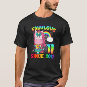 T-shirt 11 Ans Unicorn 11e Anniversaire Unicorn Girl Si