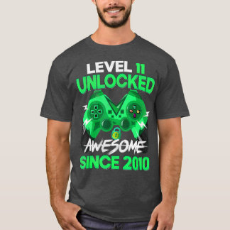 T-shirt 11 Ans Vieux Cadeau Garçon Niveau 11 Déverrouillé