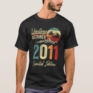T-shirt 11 ans Vintage octobre 2011 11e anniversaire