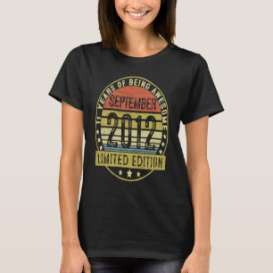 T-shirt 11 ans Vintage septembre 2012 11e anniversaire