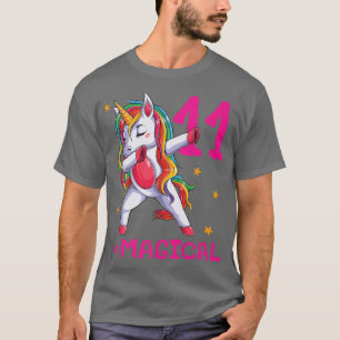 T-shirt 11 Et Les Filles Magiques 11e Anniversaire Unicorn