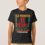 T-shirt 11 Year of Being Awesome 11e Birthday<br><div class="desc">Venin Idea for Girl Boy Kids - 11 Years Of Being Awesome 11th Birthday Apparel. Amazing Holliday present for son turning 11,  daughter,  schoolboy,  nephew,  friend,  gamins,  daughter,  son,  girl,  boy,  schoolgirl on 11 yr old birthday party.</div>
