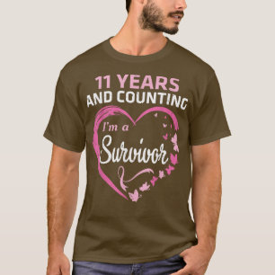 T-shirt 11 Years And Counting I'm A Breast Cancer Survivor