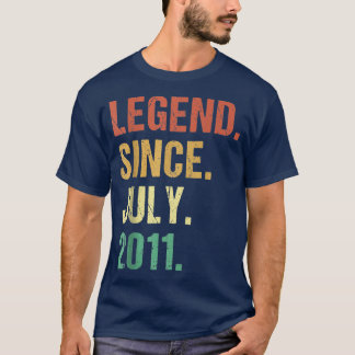 T-shirt 11 Years Old Gifts Legend Since July 2011 11th Bir