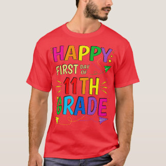 T-shirt 11e année onzième Joyeux premier jour de l'école