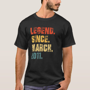 T-shirt 11e anniversaire 11 ans légende depuis mars 2011