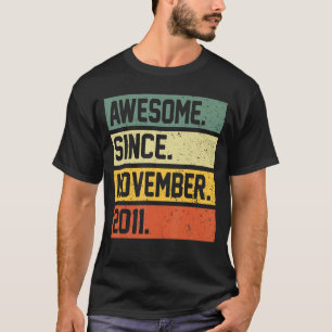 T-shirt 11e anniversaire 11 ans stupéfiant depuis novembre