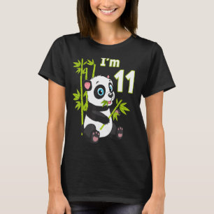 T-shirt 11e anniversaire 11 ans Vieux parti Animal Panda 3