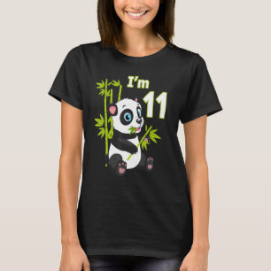 T-shirt 11e anniversaire 11 ans Vieux parti Animal Panda 3