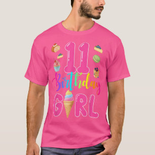 T-shirt 11e anniversaire de la crème glacée fille 11 ans A