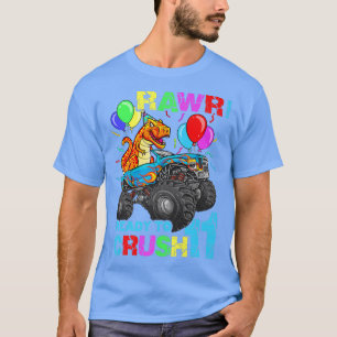 T-shirt 11e anniversaire Dinosaur Monster Truck Rawr Eleve