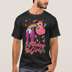 T-shirt 11e anniversaire Filles Flamant rose 11 ans Tropic