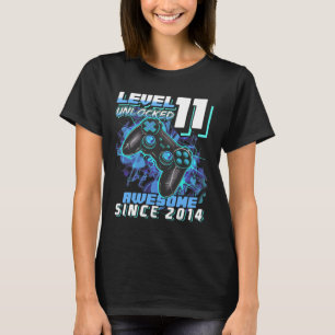 T-shirt 11e anniversaire Garçon niveau 11 Jeu 11 ans Jeu v