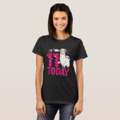 T-shirt 11e anniversaire Llama Girls Llama Party Alpaca 11 (Devant entier)