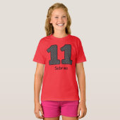 T-shirt 11e anniversaire PLAID Nom personnalisé V22 (Devant entier)