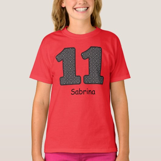 T-shirt 11e anniversaire PLAID Nom personnalisé V22 (Devant)