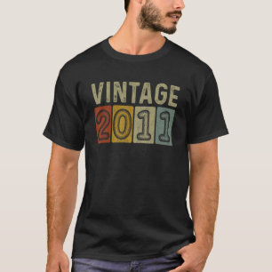 T-shirt 11e anniversaire pour garçons filles Vintage 2011