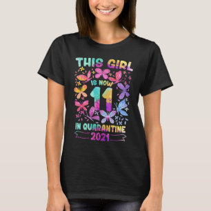 T-shirt 11e anniversaire pour les filles Quarantine Tie Dy