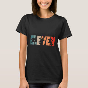T-shirt 11e anniversaire Retro Bysketbyll 11 ans Boy Gi