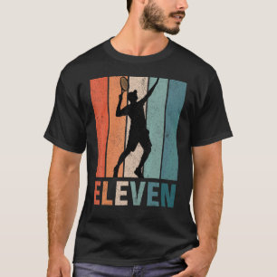 T-shirt 11e Anniversaire Retro Joueur de Tennis 11 Ans Ele