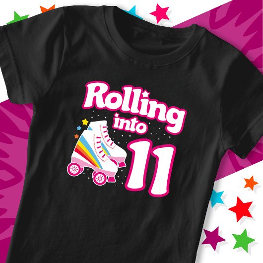 T-Shirt 11e anniversaire Roller Patinage 11 ans