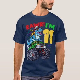 T-shirt 11e anniversaire TRex Monster Truck