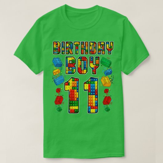 T-shirt 11e Birthday Master Builder 11 Years Old Block Bu (Design devant)