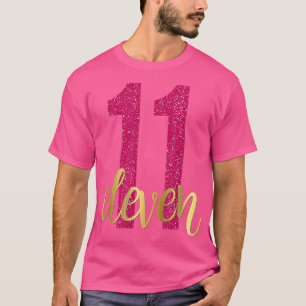 T-shirt 11e Birthday Venin Girls Eleven 11 Daughter Pink K