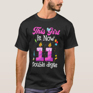 T-shirt 11ème Anniversaire Cette Fille A Maintenant 11 Ans