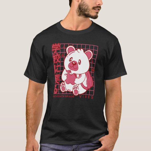T-shirt 11th Grade Vibes Back to School Teddy Bear Japanes (Devant)