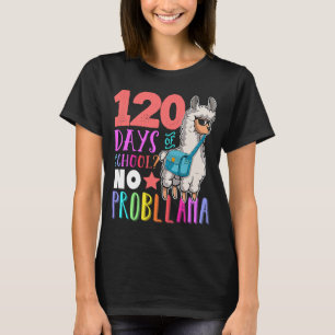 T-shirt 120 Jours D'École Pas Prob llama Llama Enseignant 
