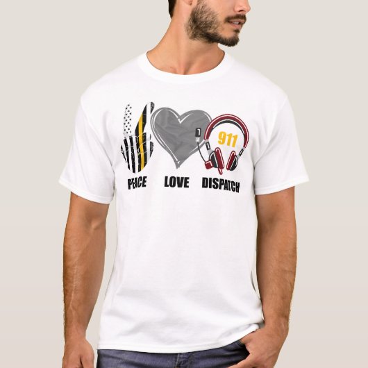 T-shirt 1251 Dispatcher Thin Gold Line Peace Love Dispatch (Devant)