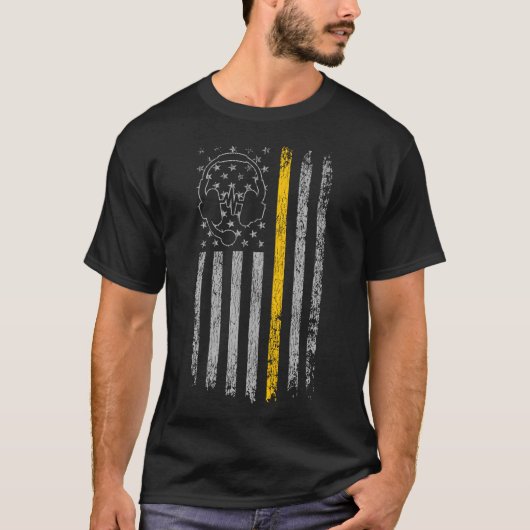T-shirt 1283 Dispatcher Thin Gold Line 911 Dispatcher (Devant)