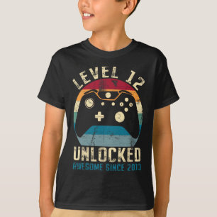 T-shirt 12 Anniversaire 12ème Fils Garçon Gamer Awesome Si
