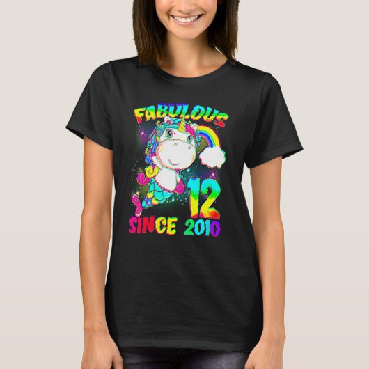 T-shirt 12 Ans 12e Anniversaire Unicorn Fabuleuse S (Devant)