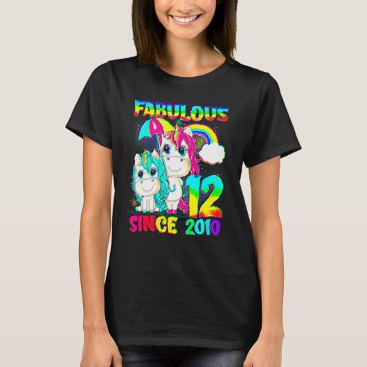 T-shirt 12 Ans 12e Anniversaire Unicorn Fabuleuse S (Devant)