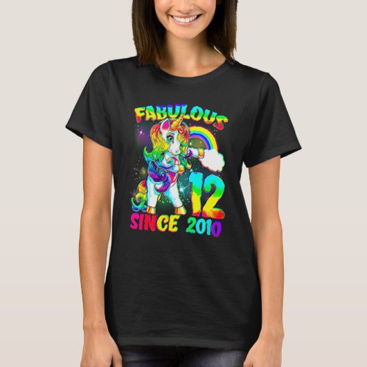 T-shirt 12 Ans 12e Anniversaire Unicorn Fabuleuse S (Devant)
