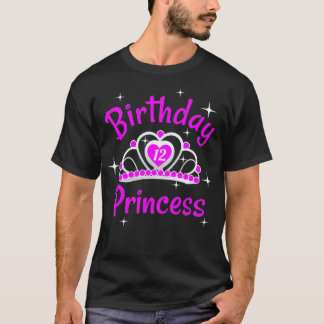 T-shirt 12 ans 12e Princesse Anniversaire Fête Étincelle
