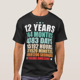 T-shirt 12 Ans 144 Mois D'Être Amusant Amusant Douze