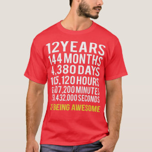 T-shirt 12 Ans 144 Mois D'Être Impressionnant 12e Annivers
