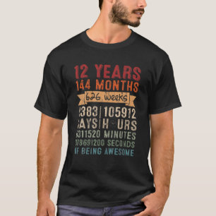 T-shirt 12 Ans 144 Mois D'Être Impressionnant 12E Annivers