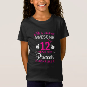 T-Shirt 12 ans Anniversaire cadeau pour princesse fille