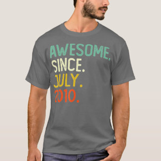 T-shirt 12 Ans Awesome Depuis Juillet 2010 12e Anniversair