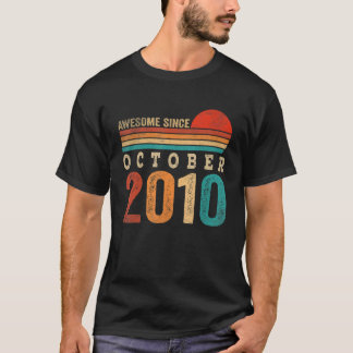 T-shirt 12 Ans Awesome Depuis Octobre 2010 12e Naissance