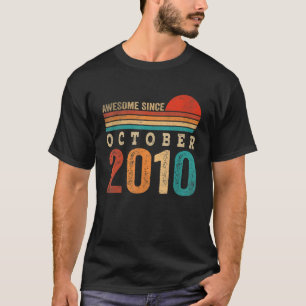 T-shirt 12 Ans Awesome Depuis Octobre 2010 12e Naissance
