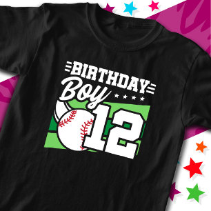 T-shirt 12 Ans de la fête de baseball thème 12e anniversai