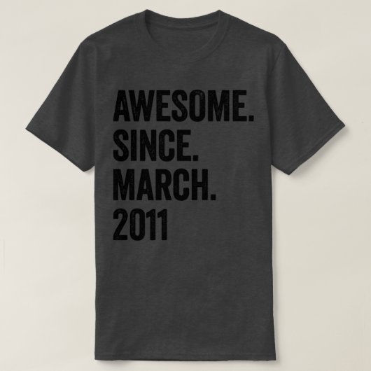 T-shirt 12 ans d'émerveillement depuis mars 2011 12e anniv (Design devant)