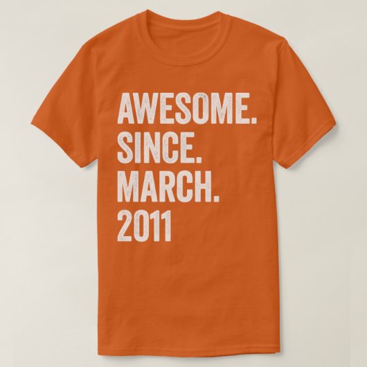 T-shirt 12 ans d'émerveillement depuis mars 2011 12e anniv (Design devant)